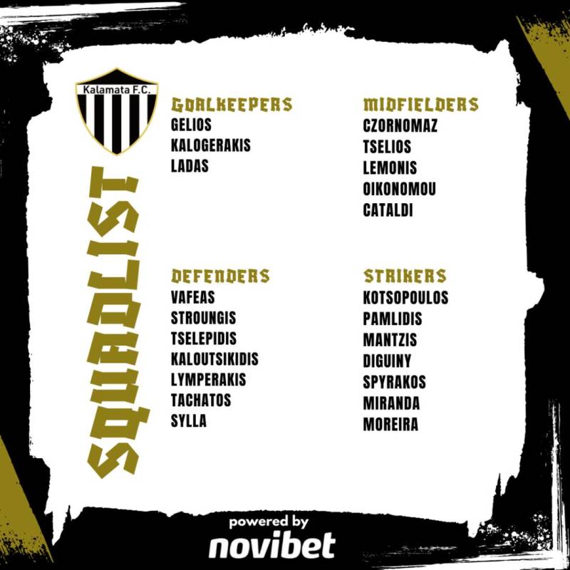 ΚΑΛΑΜΑΤΑ: Με 22μελή αποστολή στο αυριανό ματς με Ολυμπιακό Β&#039; και στόχο τη νίκη