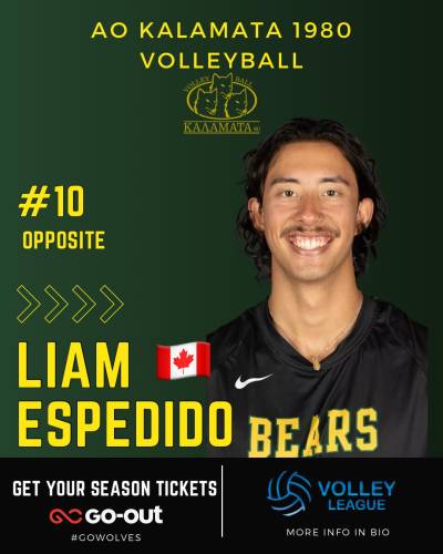 ΚΑΛΑΜΑΤΑ ‘80: Νέο απόκτημα ο Καναδός Λίαμ Εσπέντιντο